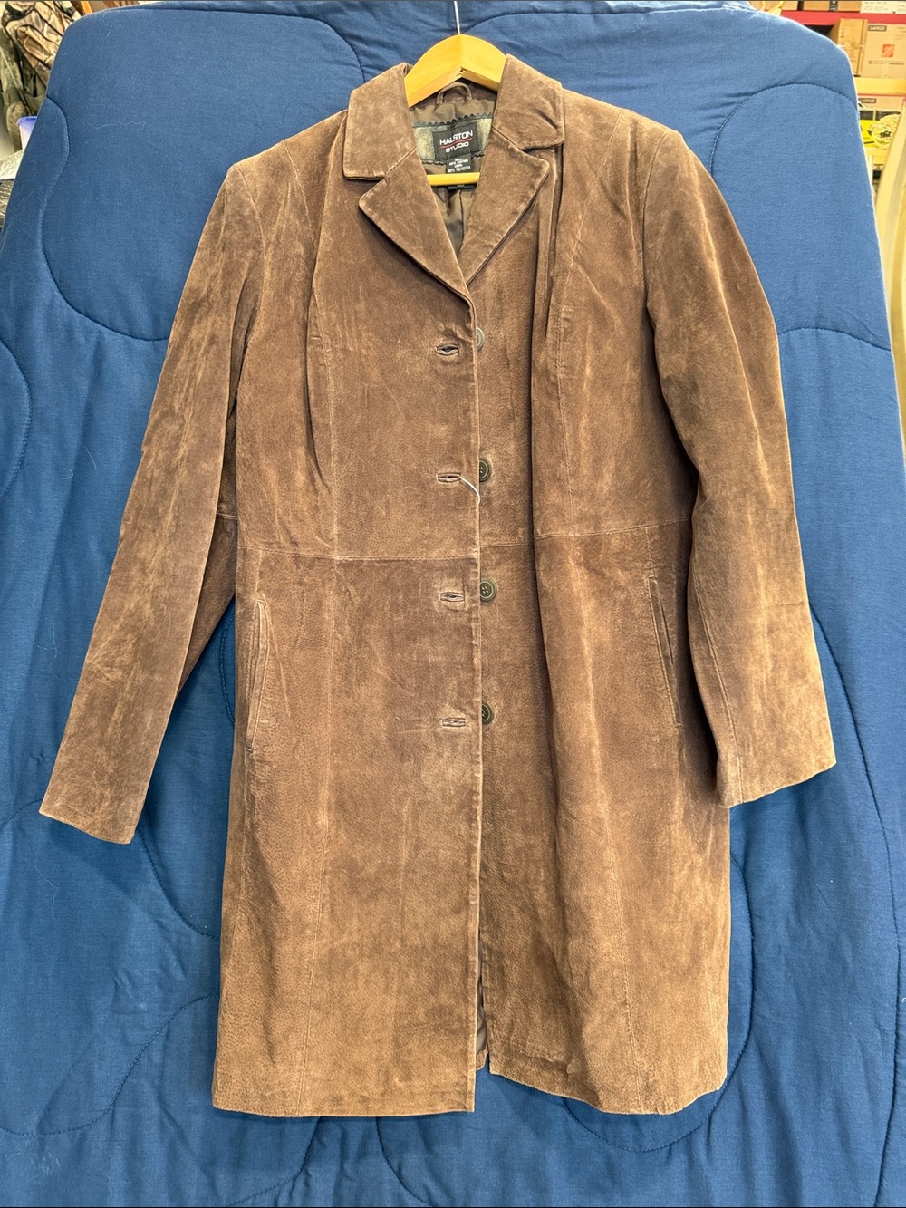 Halston Suede Coat Large